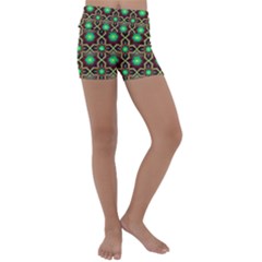 Pattern Background Bright Brown Kids  Lightweight Velour Yoga Shorts