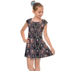 Background Abstract Pattern Green Kids  Cap Sleeve Dress by Wegoenart