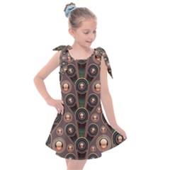 Background Abstract Pattern Green Kids  Tie Up Tunic Dress by Wegoenart