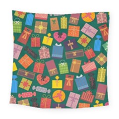 Presents Gifts Background Colorful Square Tapestry (large) by Wegoenart