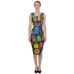 Presents Gifts Background Colorful Sleeveless Pencil Dress