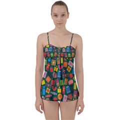 Presents Gifts Background Colorful Babydoll Tankini Set by Wegoenart