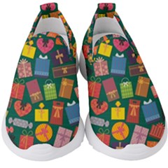 Presents Gifts Background Colorful Kids  Slip On Sneakers