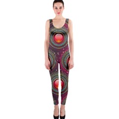 Abstract Circle Gem Pattern One Piece Catsuit by Wegoenart