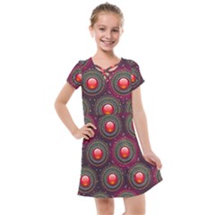 Abstract Circle Gem Pattern Kids  Cross Web Dress by Wegoenart