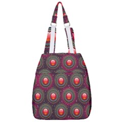 Abstract Circle Gem Pattern Center Zip Backpack