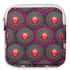 Abstract Circle Gem Pattern Mini Square Pouch