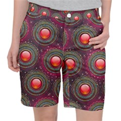 Abstract Circle Gem Pattern Pocket Shorts