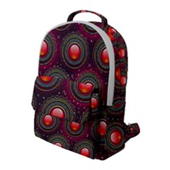 Abstract Circle Gem Pattern Flap Pocket Backpack (large)