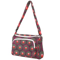 Abstract Circle Gem Pattern Front Pocket Crossbody Bag