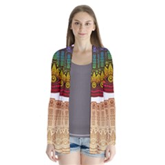 Evil Eye Protection Charm Colorful Drape Collar Cardigan by Wegoenart