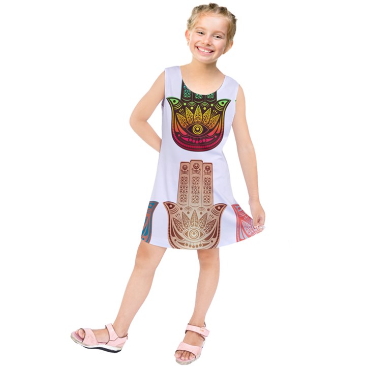 Evil Eye Protection Charm Colorful Kids  Tunic Dress