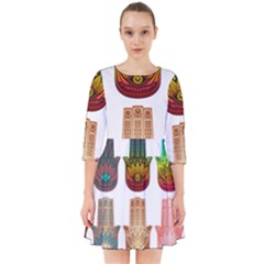 Evil Eye Protection Charm Colorful Smock Dress by Wegoenart