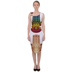 Evil Eye Protection Charm Colorful Sleeveless Pencil Dress