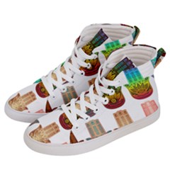 Evil Eye Protection Charm Colorful Men s Hi-top Skate Sneakers by Wegoenart