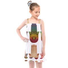 Evil Eye Protection Charm Colorful Kids  Overall Dress by Wegoenart