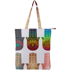 Evil Eye Protection Charm Colorful Double Zip Up Tote Bag by Wegoenart