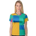 Unique Background Abstract V-Neck Sport Mesh Tee View1