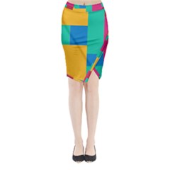 Unique Background Abstract Midi Wrap Pencil Skirt by Wegoenart