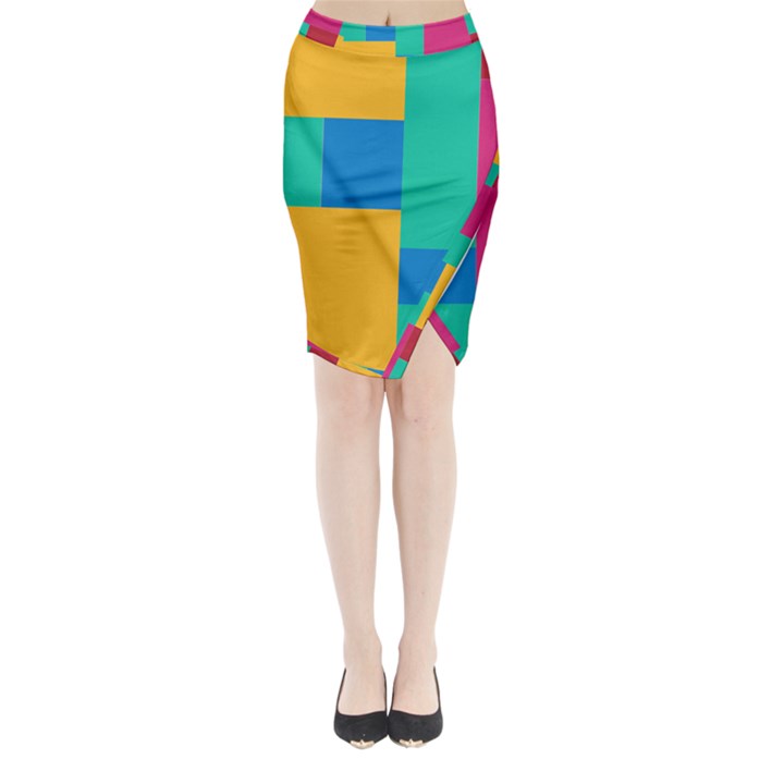 Unique Background Abstract Midi Wrap Pencil Skirt