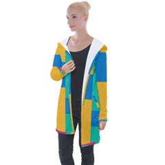 Unique Background Abstract Longline Hooded Cardigan