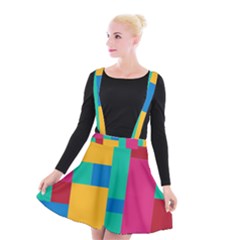 Unique Background Abstract Suspender Skater Skirt by Wegoenart