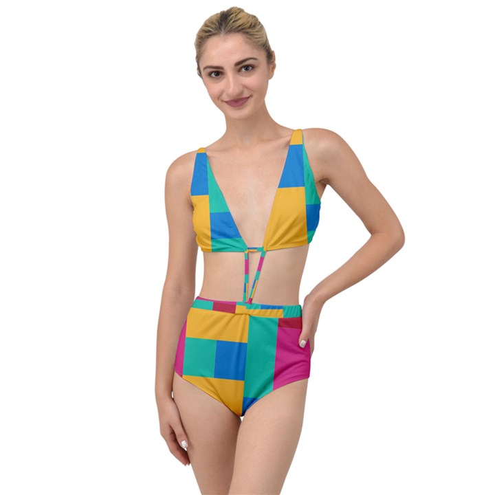 Unique Background Abstract Tied Up Two Piece Swimsuit