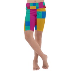 Unique Background Abstract Kids  Lightweight Velour Cropped Yoga Leggings