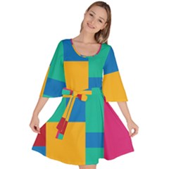 Unique Background Abstract Velour Kimono Dress