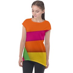 Background Abstract Cap Sleeve High Low Top