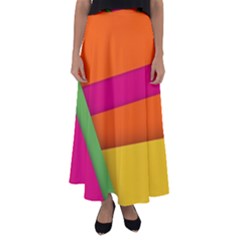 Background Abstract Flared Maxi Skirt by Wegoenart