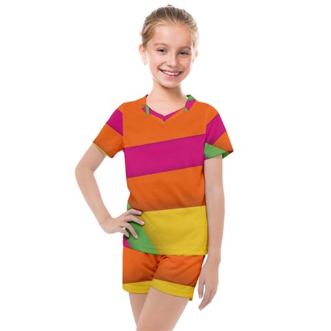 Background Abstract Kids  Mesh Tee And Shorts Set by Wegoenart