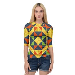 Background Geometric Color Quarter Sleeve Raglan Tee