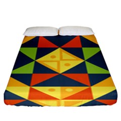 Background Geometric Color Fitted Sheet (King Size)