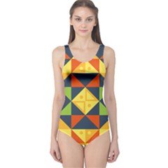 Background Geometric Color One Piece Swimsuit