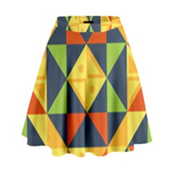 Background Geometric Color High Waist Skirt by Wegoenart