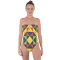 Background Geometric Color Tie Back One Piece Swimsuit View1