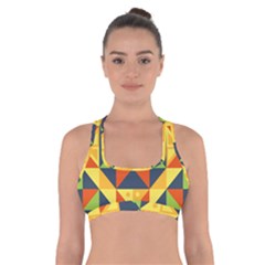 Background Geometric Color Cross Back Sports Bra