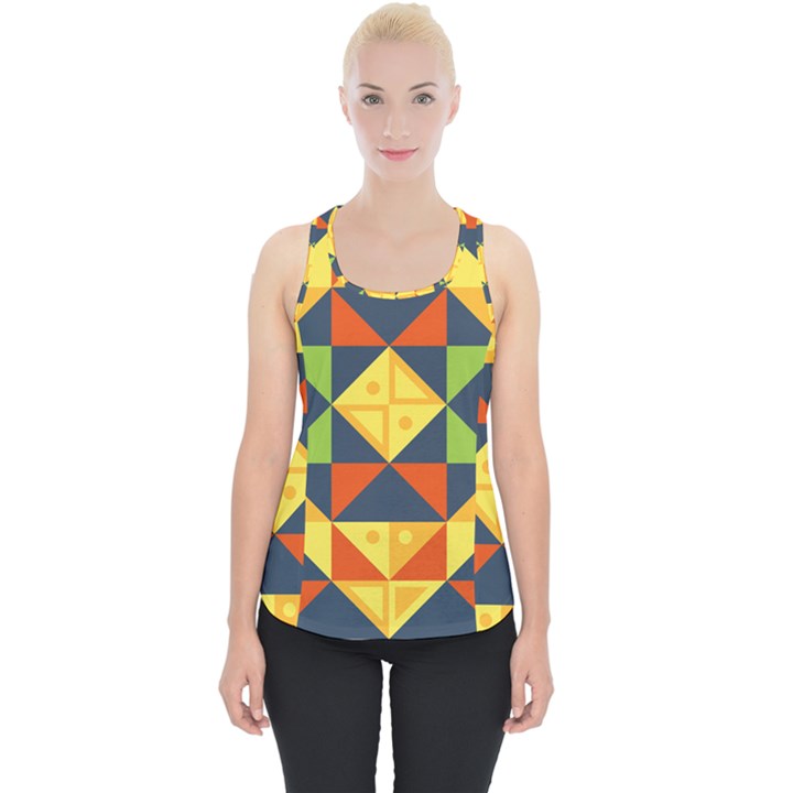 Background Geometric Color Piece Up Tank Top