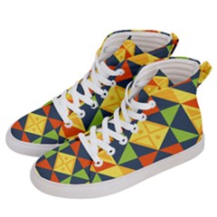 Background Geometric Color Women s Hi-Top Skate Sneakers