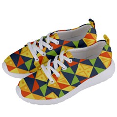 Background Geometric Color Women s Lightweight Sports Shoes