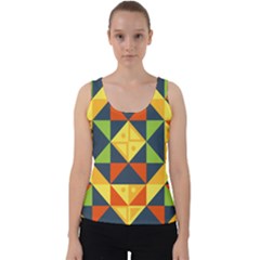 Background Geometric Color Velvet Tank Top