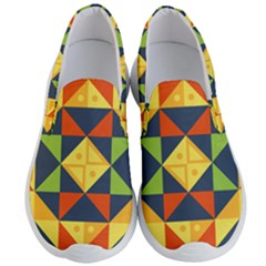 Background Geometric Color Men s Lightweight Slip Ons