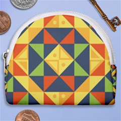 Background Geometric Color Horseshoe Style Canvas Pouch