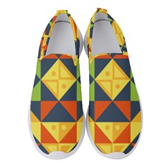 Background Geometric Color Women s Slip On Sneakers