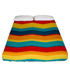 Retro Colors 60 Background Fitted Sheet (queen Size) by Wegoenart