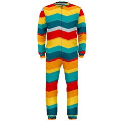 Retro Colors 60 Background Onepiece Jumpsuit (men)  by Wegoenart