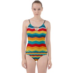 Retro Colors 60 Background Cut Out Top Tankini Set by Wegoenart