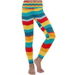 Retro Colors 60 Background Kids  Lightweight Velour Classic Yoga Leggings