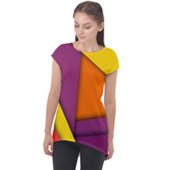 Background Abstract Cap Sleeve High Low Top